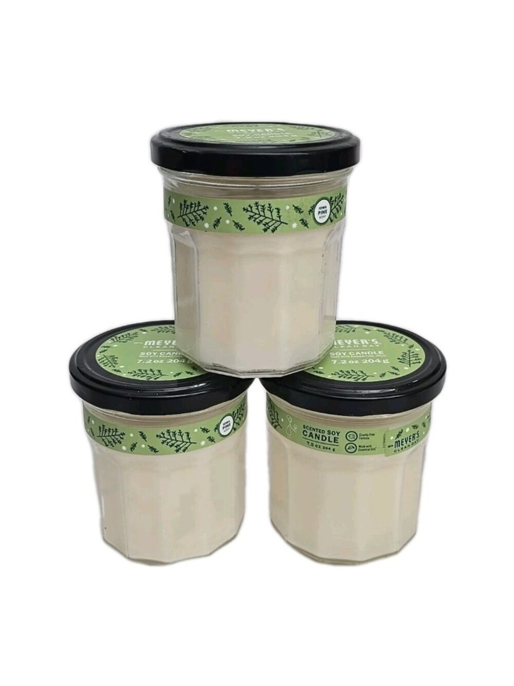 Mrs. Meyer's Clean Day Soy Candle, Iowa Pine 7.2 Ounce 3-PACK New
